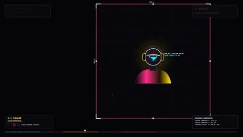 Digital target lock on black background, futuristic hud element Stock Footage 341919318
