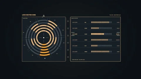 Digital Target Lock HUD Seamless Loop Stock Footage 342037548