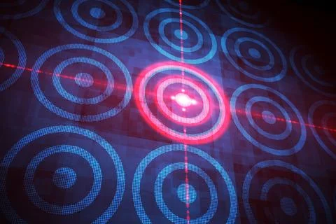 Digital target over computing design 库存插图