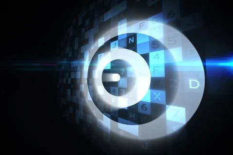 Digital target over computing design 스톡 일러스트