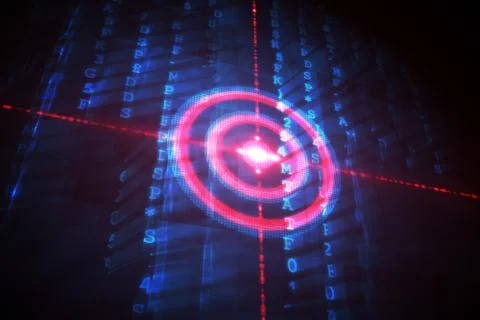 Digital target over computing matrix Stock Illustration