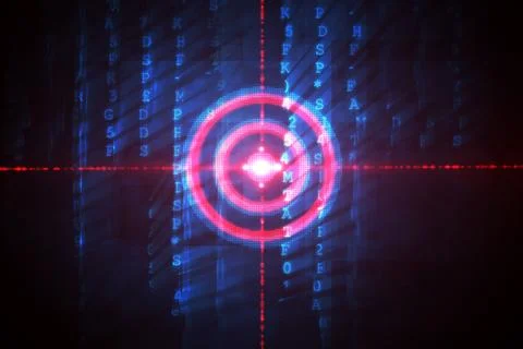 Digital target over computing matrix Stock Illustration