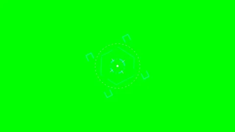 Digital target reticle overlay with circular geometric design elements Stock Footage 340268228