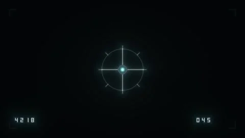 Digital targeting interface with crosshair and motion Stock Footage 338323374