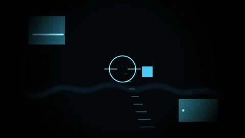 Digital targeting interface displaying information and Stock Footage 340376747