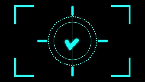 Digital targeting reticle with computer camera focus frame. Weapon crosshai.. Stock Footage 337370958