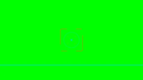A digital targeting reticle overlay set against a bright green chroma screen Video stock 341822444