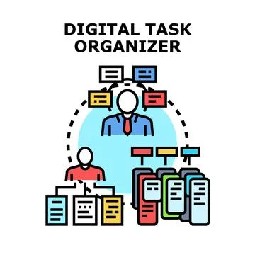 Digital task organizer managing business tasks effectively イラスト素材