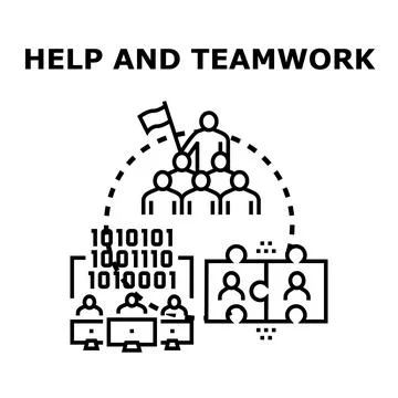 Digital team working on technology development project Stock Illustration