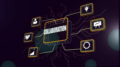 Digital Teamwork Collaboration Corporate Strategy Animation Vídeos de archivo 320697017