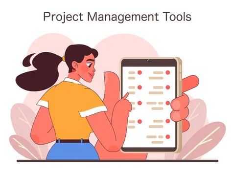 Digital Teamwork concept. Flat vector illustration Stock Illustration