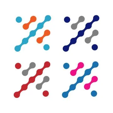 Digital tech abstract arrow symbol vector icon Stock Illustration