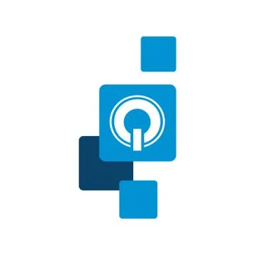 Digital tech automation power button graphic logo design vector illustrations Ilustración de archivo