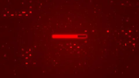 Digital Tech Backdrop with Loading Bar. Warning 库存插图