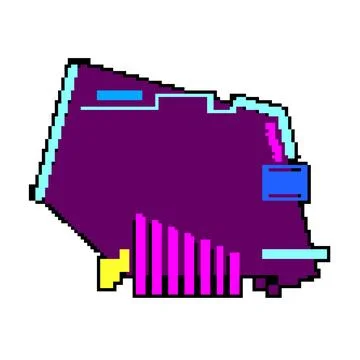 Digital tech banner pixel art vector illustration Stock Illustration