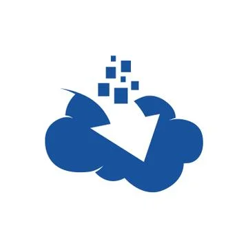 Digital Tech Cloud Logo design sign Vector Illustrations 스톡 일러스트