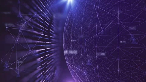 Digital Tech Connection Web background in purple Stock Footage 241578021