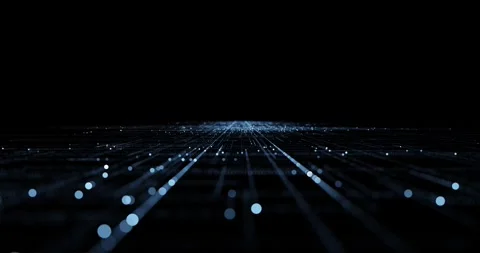 Digital tech cyberspace road network with connected dots lines loop motion b Stock Footage 346650305