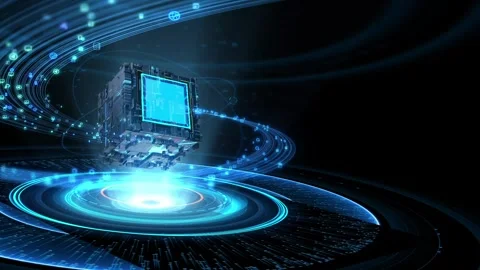 Digital tech electronics combination of technology digital concept Stock Footage 254064031