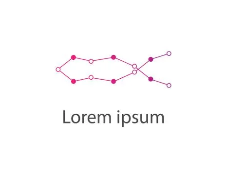 Digital tech fish logo Stockillustratie