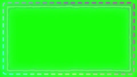 Digital Tech Frame on Green Screen - Chromakey HUD Border Overlay 스톡 동영상 334046431
