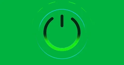Digital tech interface showing power button icon with transparent background, Stock Footage 317669215