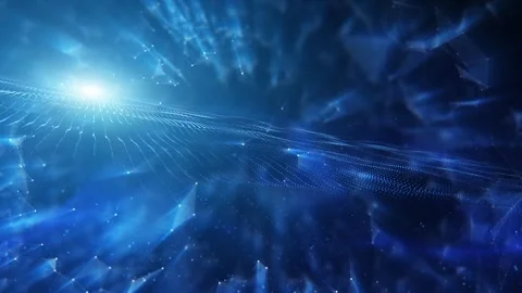 Digital tech loop motion lines dots triangle shapes background Stock Footage 337369512