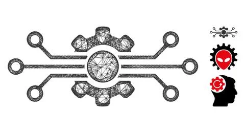 Digital Tech Polygonal Web Vector Mesh Illustration 库存插图