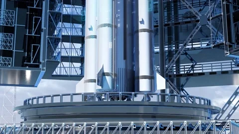 Digital Tech Rocket Launch Space Exploration 3D Promotional Video 库存影片 334695899