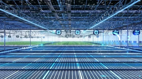 Digital Tech Smart Greenhouse Intelligent Agriculture 3D Promotional Video 库存影片 334761104
