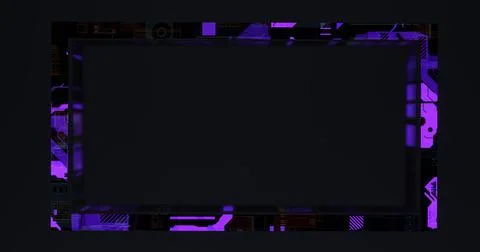 Digital techno frame with distortion イラスト素材