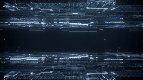 Digital techno network background loop animated Stock Footage 328357508
