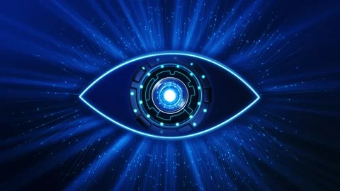 Digital technological HUD UI template. Robotics Modern cyberspace innovation Stock Footage 333969466