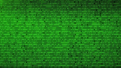 Digital technologies Blue Binary code random numbers glowing black background. Video stock 81414041