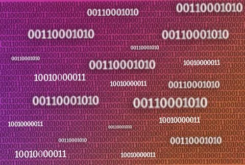 Digital technologies in encrypted form digits zero and one on the dark bac... Stock Photos