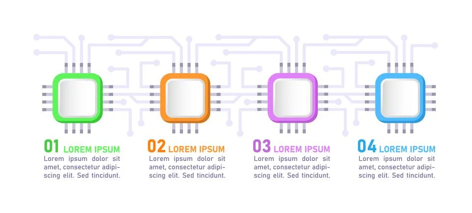 Digital technologies infographic chart design template Illustrazione stock