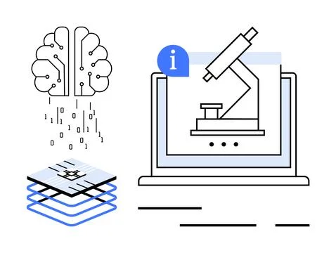 Digital Technologies in Modern Science AI, Machine Learning, and Microscopy イラスト素材