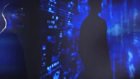 Digital technologies. Programming. Blockchain. Neural network. Stock Footage 77675512