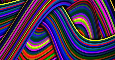 Digital technologies. Wavy multi-colored lines on a black background. Vector  Illustrazione stock