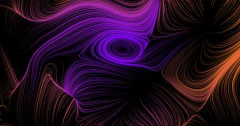 Digital technologies. Wavy multi-colored lines on a black background. Vector  Illustrazione stock