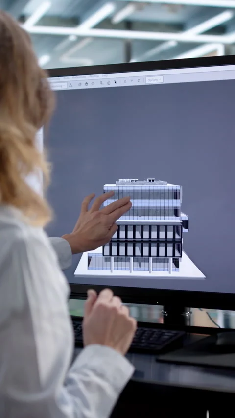 Digital Technology In 3D BIM Building Stock Footage 329304035