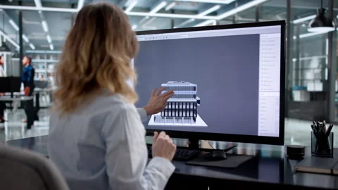 Digital Technology In 3D BIM Building Stock Footage 330250822
