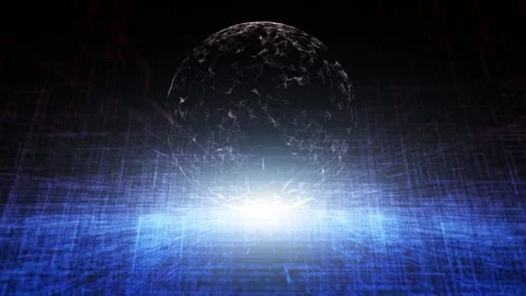 Digital technology 3d sphere looping animation Stock Footage 337851667