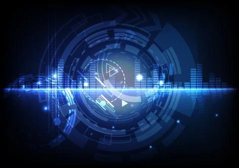 Digital technology abstract background equalizer system information futuristic Stock Illustration