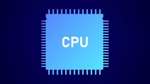 Digital technology abstract microchip CPU Processor icon with Circuit Board.. Stock Illustration