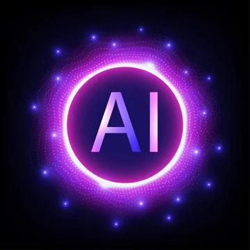 Digital technology AI background. Ring circuit technology concept. Design f.. Stock Illustration