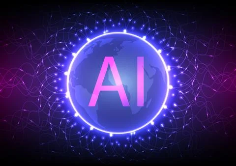 Digital technology AI background. technology chipset cloud concept. Design .. Stock Illustration