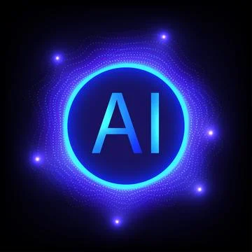 Digital technology AI quantum background. Ring circuit technology concept. .. Stock Illustration