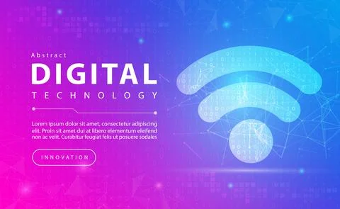 Digital technology and 4G 5G 6G network wireless internet Wifi connection banner Stock Illustration