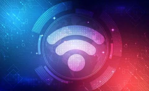 Digital technology and 4G 5G 6G network wireless internet Wi-fi connection tech Stock Illustration